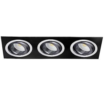 Aro Empotrable Helium Negro de Aluminio con 3 Luces Basculantes IP20