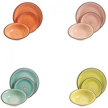 Galileo Casa Dubai Light Vajilla 12 Piezas, Stoneware, Multicolor 27 X 27 X 8 cm