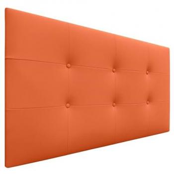 Cabecero Acolchado Capitone de Polipiel Naranja 90x60cm - Grosor 8cm para Camas Individuales y Matrimonio