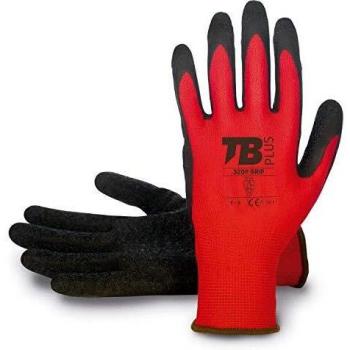 GUANTE POLIESTER SIN COSTURAS PALMA LATEX ROJO 9