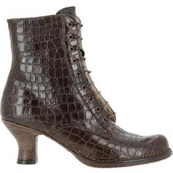 Neosens Rococo S659 Botines de Piel con Tacón para Mujer, Color Marrón, Cierre de Cremallera Reciclada