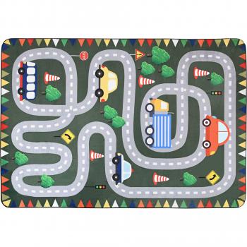 Homcom - Alfombra de juego 230 x 160 cm con diseño de carreteras para niños, antideslizante y perfecta para dormitorio o sala de juegos