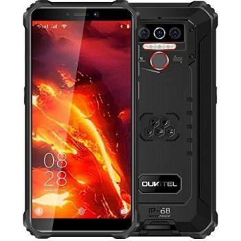 4G Teléfono Móvil Resistente OUKITEL WP5 Pro, Batería de 8000 mAh, Android 10 Smartphone Impermeable IP68, 4 Luces de Flash LED, Helio A25 4GB + 64GB, 13MP + 2MP + 2MP, Reconocimiento Facial Negro