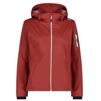 Cmp Chaqueta Softshell Light 39A5016 Rojo Mujer con capucha, ligera y transpirable, talla 42