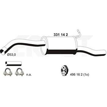 Silenciador trasero ERNST 331142 para FORD Tourneo Connect Mk1 y Transit Connect Mk1 Van