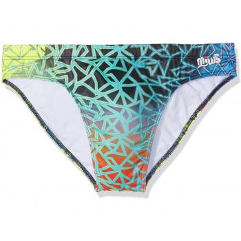 Miws Trencadis - Bañador de natación para hombre, color azul/verde/amarillo, talla L