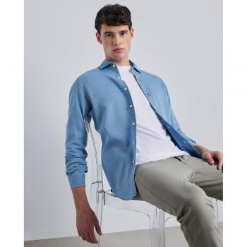 Easy Wear - Camisa para hombre manga larga vaquera