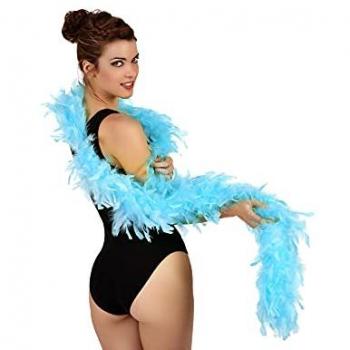 Boa de plumas azul años 20 - Accesorio para fiesta - 45 gr - Ambiente único