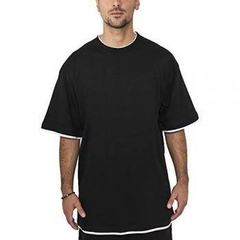 Urban Classics Men's Contrast Tall T-Shirt - Black/White, 4XL