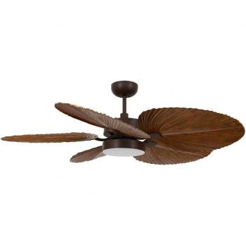 Ventilador de techo Beacon Bali con luz LED, color bronce, silencioso y control remoto