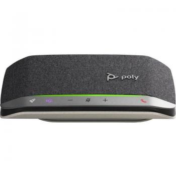 Poly Sync 20+ Microsoft Teams Certified USB-C Speakerphone for Mobile phone/PC - Black/Silver, IP64 Rated with Touch Buttons