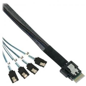 Cable Slim SAS SFF-8654 a 4x SATA 7-pin - 12Gb/s - 0,5m