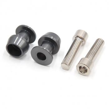 sourcingmap® Par de titanio metálico de 10mm de rosca Diámetro CNC basculante Carretes Deslizadores Soporte Barra Pernos Bobillos