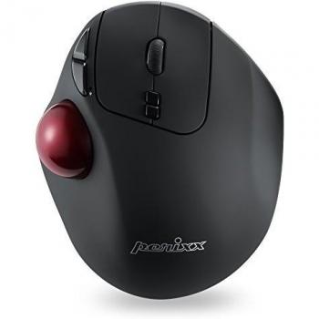 Perixx PERIMICE-717, Ratón con Trackball Ergonómico - Programable - Inálambrico 2.4GHz - Clic Silencioso - 34mm Trackball - 7 Botones