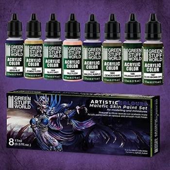 Green Stuff World Metallic Paints Set Malefic Skin
