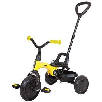QPLAY Triciclo Plegable Ant Plus Amarillo con Barra de Empuje