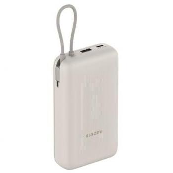 Power Bank Xiaomi 33W de 20000mAh con Cable Integrado y Carga Rápida, Beige