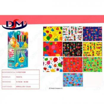 Papel de Regalo DM 40 Unidades - Multicolor - 70 Cm X 5 M