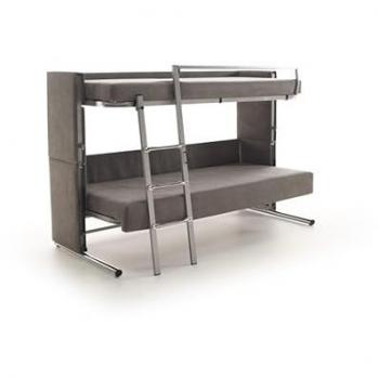 Sofá Cama Litera Miami 3 Plazas Convertible en Tela Antimanchas Color Gris 200 x 95 cm