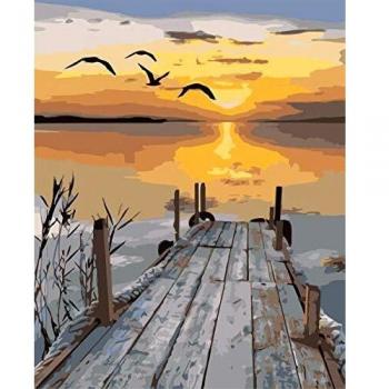 Smyidel Pintura por números, Kits de Pintar acrílica DIY para Adultos Niños Principiantes Fácil sobre Lienzo 16x20 con Pinturas y Pinceles