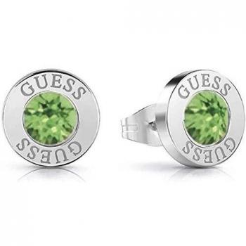 Pendientes Guess Shiny Crystals verde acero inoxidable quirúrgico chapados rodio UBE78106 [AC1156]