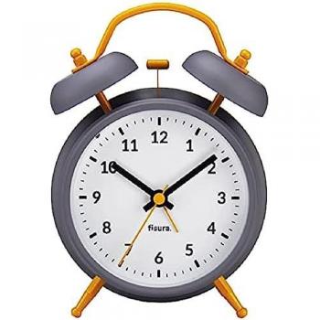 Reloj Despertador Analógico Sin Tic-Tac con Luz LED Nocturna - Esfera 9 cm, Metal y ABS, Variedad de Colores