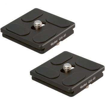 Rollei QAL-40 - Zapatas rápidas para cámaras fotográficas, Arca Swiss compatible, 2 unidades, color negro