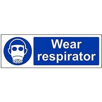vsafety 41072 ax-s 'llevar mascarilla' obligatorio EPI señal, autoadhesivos, paisaje, 300 mm x 100 mm, color azul
