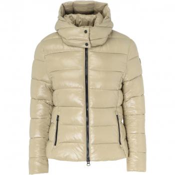 Beige Quilted Padded Coat for Women - Save The Duck Cosmary, Size S, Sustainable Nylon