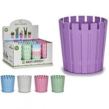 BigBuy Home S3604734 Macetero Plástico, Multicolor, 9.5 x 9.5 x 9.5 cm