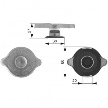 Tapa de radiador GATES RC114 para ALFA ROMEO 33