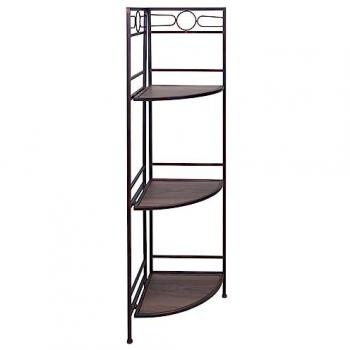 Estantería rinconera de madera y metal negra 50x36x126h cm
