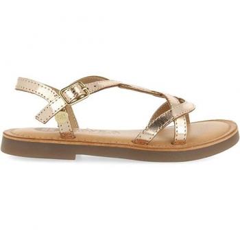 Gioseppo - Sandalias de niña de piel metalizada en color plomo con materiales reciclados