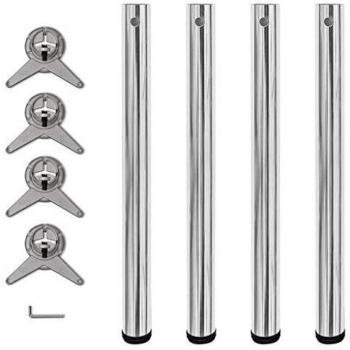 vidaXL 4 Height Adjustable Table Legs Chrome 710 mm