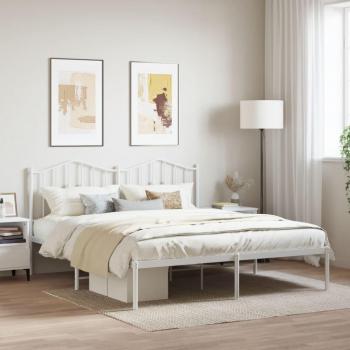 Estructura de cama con cabecero metal blanco 160x200 cm