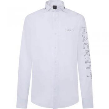 Camisa de Hombre Hsport Racer Clásica Blanca de Hackett, Manga Larga, Casual, Algodón