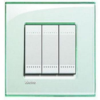 Placa Cuadrada Livinglight Aguamarina 7 Módulos BTICINO LNA4807KA