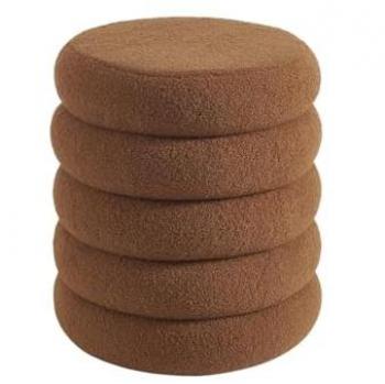 Puf de tela rizada terracota ECAMBI