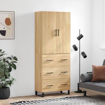 Aparador Alto de Madera Contrachapada Color Roble Sonoma 69,5x34x180 cm