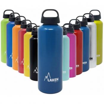 Laken Classic Botella de Agua Cantimplora de Aluminio con Tapón de Rosca y Boca Ancha 1L Azul Claro