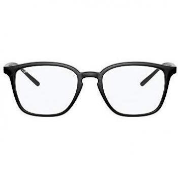 Ray-Ban RX7185 2000 Unisex Square Black Eyeglasses