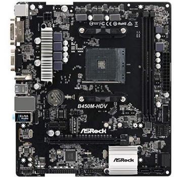 Asrock ASRock B450M-HDV Placa de Base, Negro