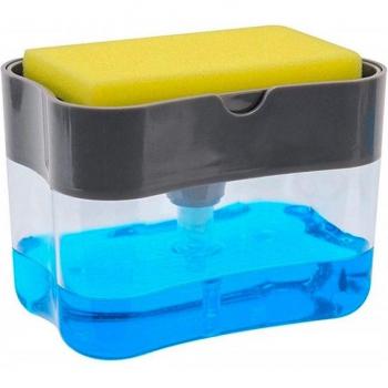 Dispensador de Jabón para Cocina 2 en 1 con Porta Esponja