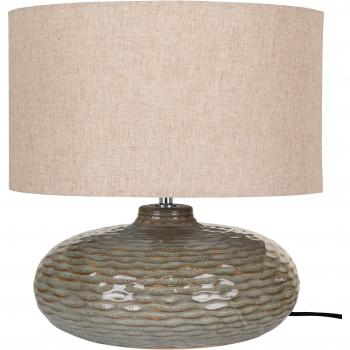 Lámpara de Mesa Oldham - Cerámica Verde con Abat-jour 36x36x44 cm