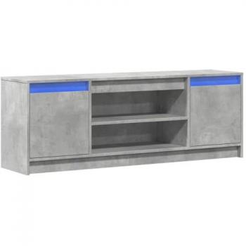 Mueble de TV LED madera ingeniería gris hormigón 139,5x34x50 cm