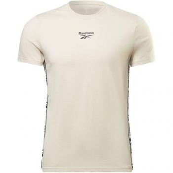 Camiseta de Manga Corta Hombre Reebok Identity Tape Beige