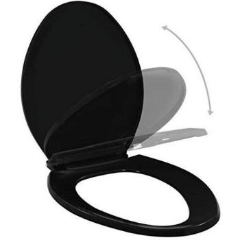 vidaXL Soft-close Toilet Seat with Quick-release Design Black
