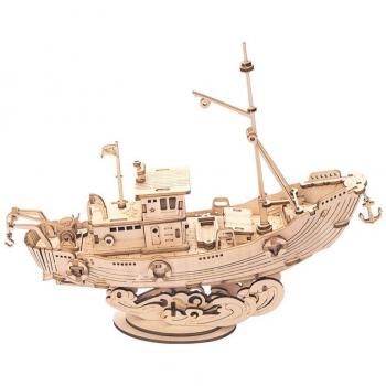 Puzzle 3D de Madera Barco Pesquero Robotime TG308 - 104 Piezas