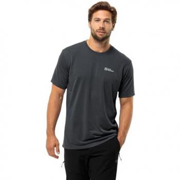 Camiseta Jack Wolfskin Vonnan de manga corta color negro grafito - Talla L
