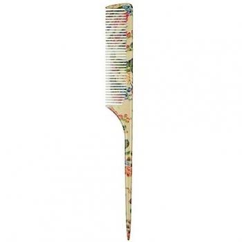 The Vintage Cosmetic Company, Tail Comb Back Ideal for Combing and Sectioning Floral Design
